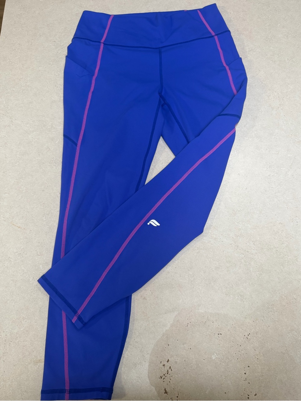 Fabletics Royal purple Leggings with Pink Stitching